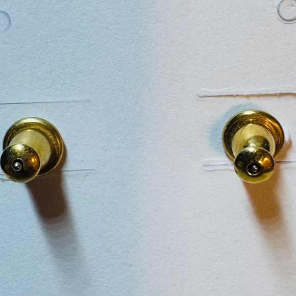 Monet Gold Tone Post Back Earrings - Picture 4 of 4